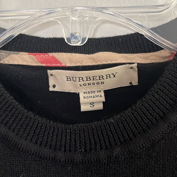 Burberry London black 100% fine merino wool short sleeve top - Picture 2 of 7